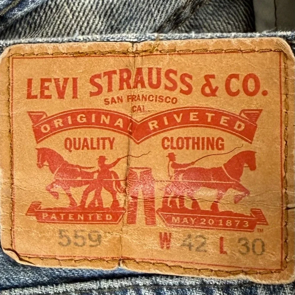 Levis 559 Relaxed Fit Jeans Mens 42x30 Blue Denim Straight‎ Leg Pants